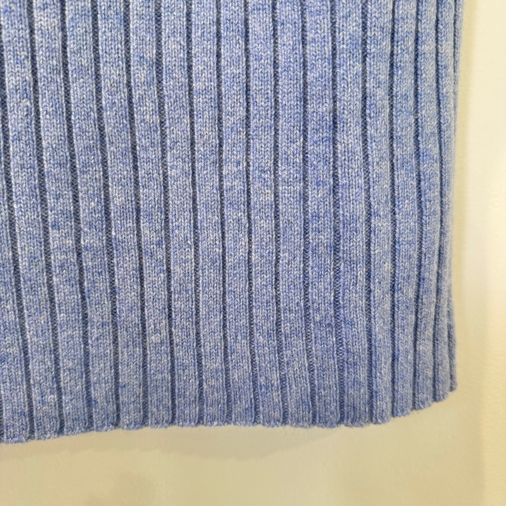 KHAITE Jolene Blueberry Blue Sleeveless Cashmere Turtleneck Sweater Size XL - Picture 8 of 16